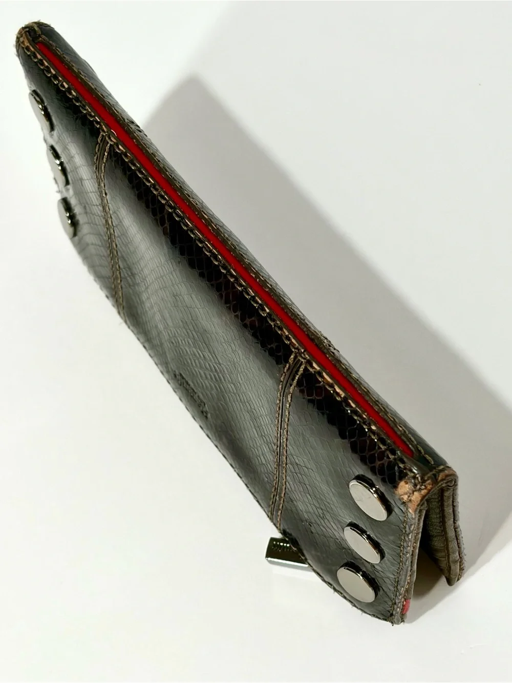 Hammitt 110 North Wallet In Olivine Snake 🐍 With Gunmetal Hardware GUC!!!